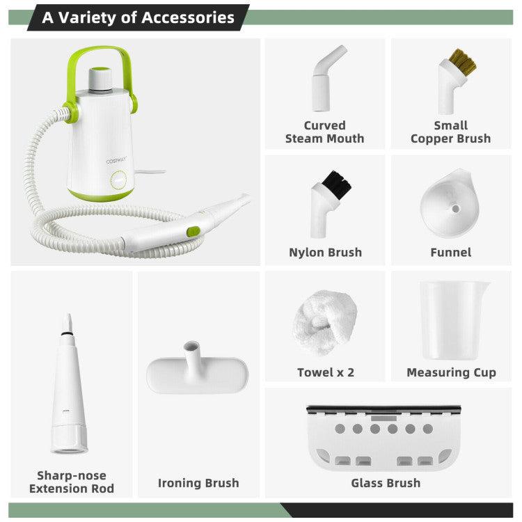 1000W Multifunction Portable Hand-Held Steam Cleaner with 10 Accessories