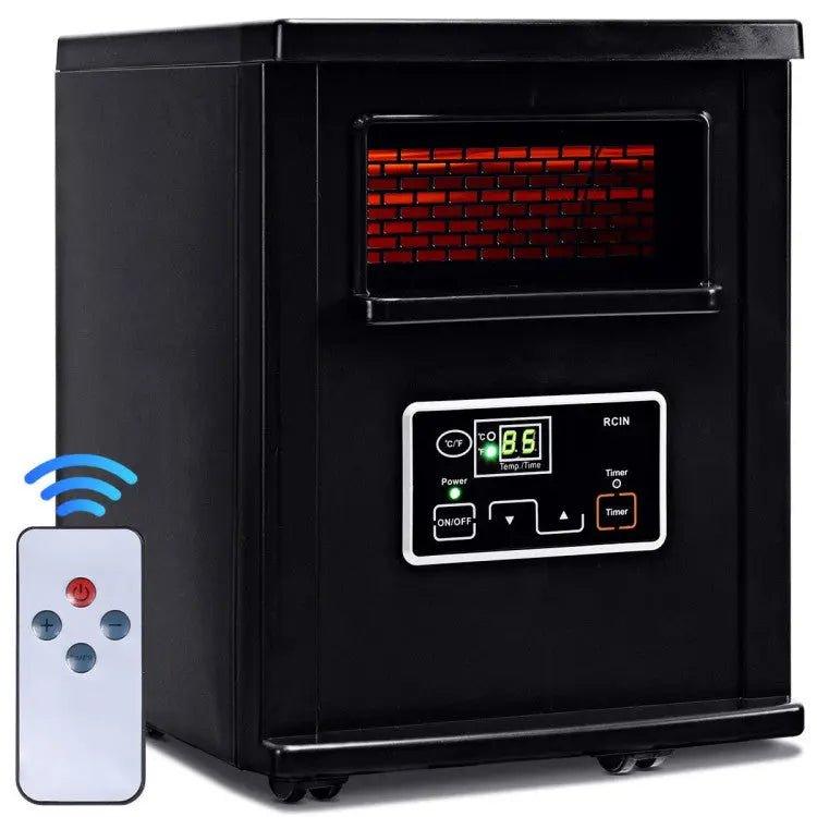 1500 W Electric Portable Remote Infrared Black Space Heaters