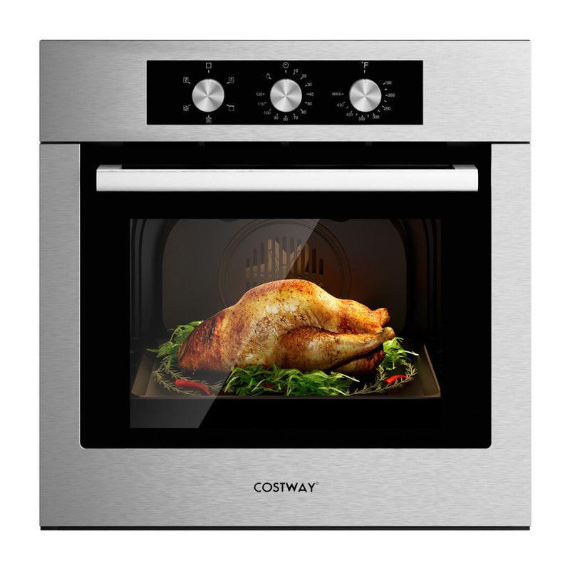 24 Inch Single Wall Oven 2.47Cu.Ft with 5 Cooking Modes Stainless Steel