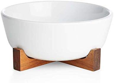 Oven to Table Serving Bowl with Trivet Stoneware & Acacia Wood 11" Dia. x 4.75"