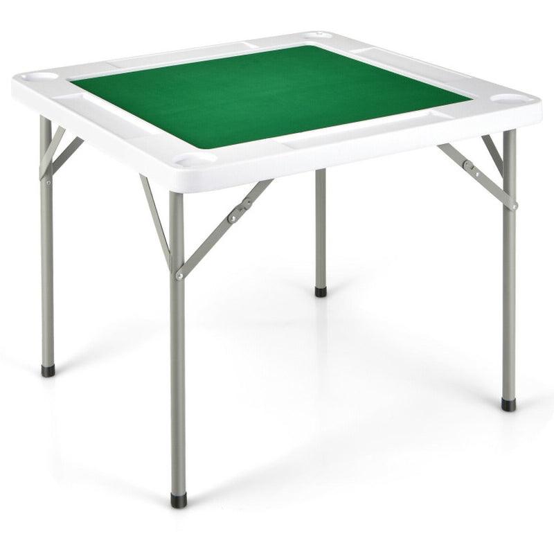 4-Player Mahjong Game Room Table with Iron Frame Toys & Hobbies Green