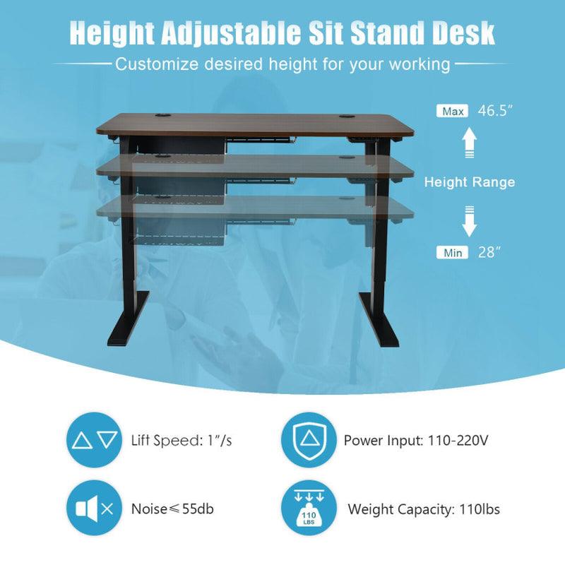 48-Inch Electric Height Adjustable Standing Desk with USB Port
