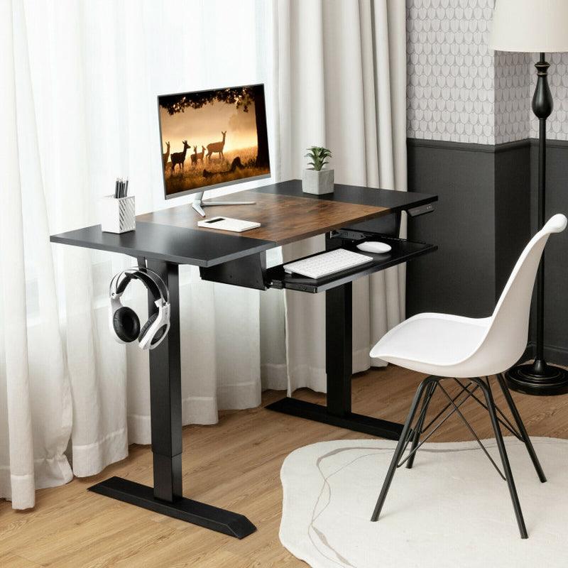 48 Inch Standing Office Gaming Desk with Keyboard Tray Steel Engineered Wood