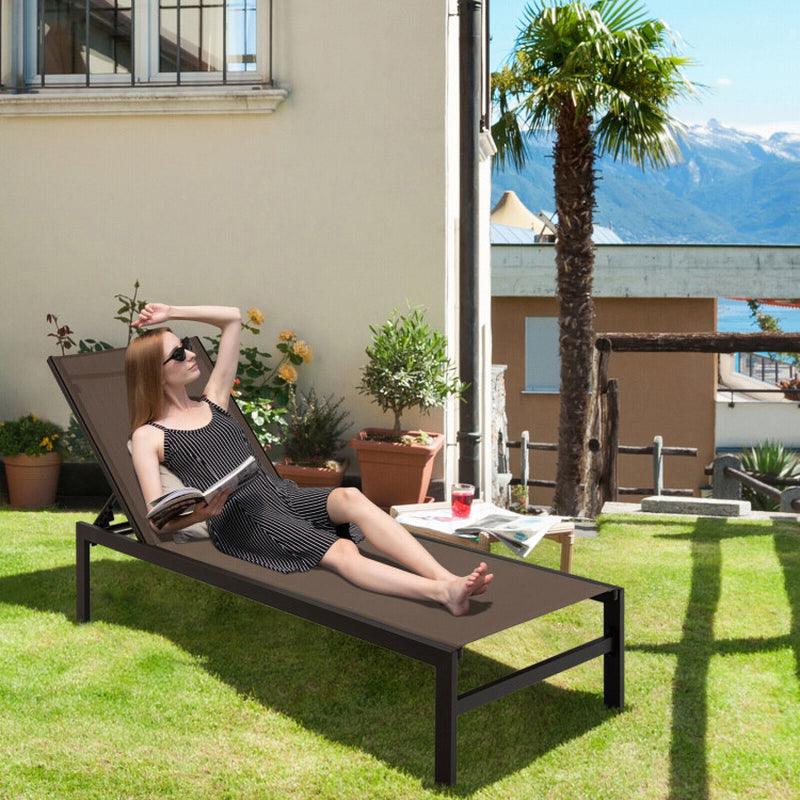 6-Position Chaise Lounge Chairs with Rustproof Aluminium Frame