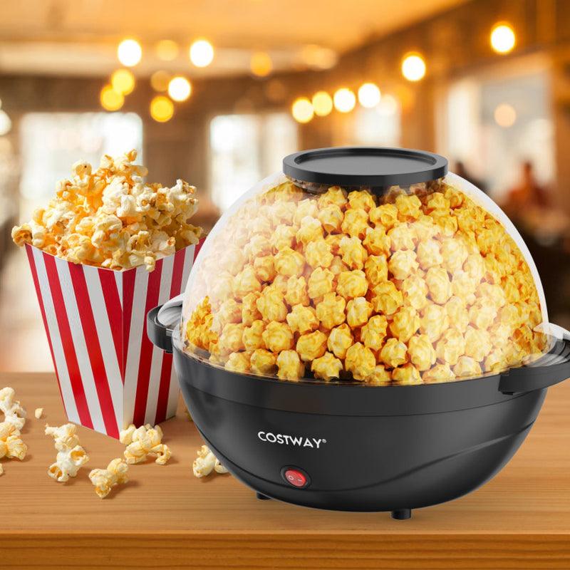 6QT Stirring Popcorn Popper Maker with Nonstick Plate Stainless Steel