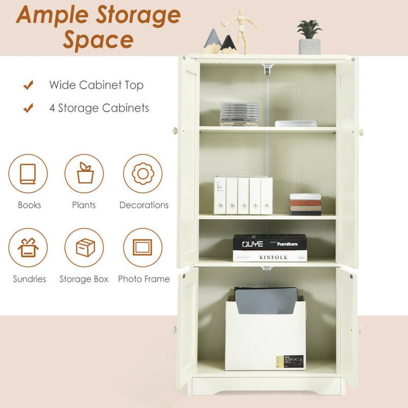 Accent Floor Storage Cabinet with Adjustable Shelves and Antique 2-Door