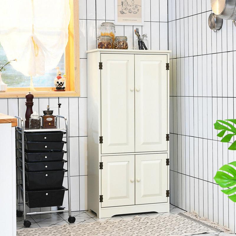 Accent Floor Storage Cabinet with Adjustable Shelves and Antique 2-Door