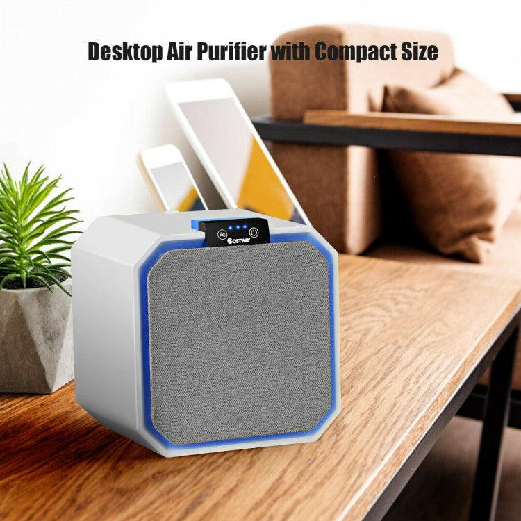 Desktop HEPA Air Purifier Home Air Cleaner with 2-In-1 Composite HEPA Filter