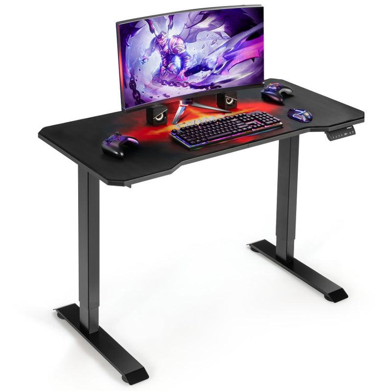 Electric Standing Gaming Desk with Height Adjustable Splice Board Black