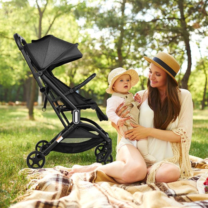 Foldable Lightweight Kids & Baby Travel Stroller for Airplane Black/Grey