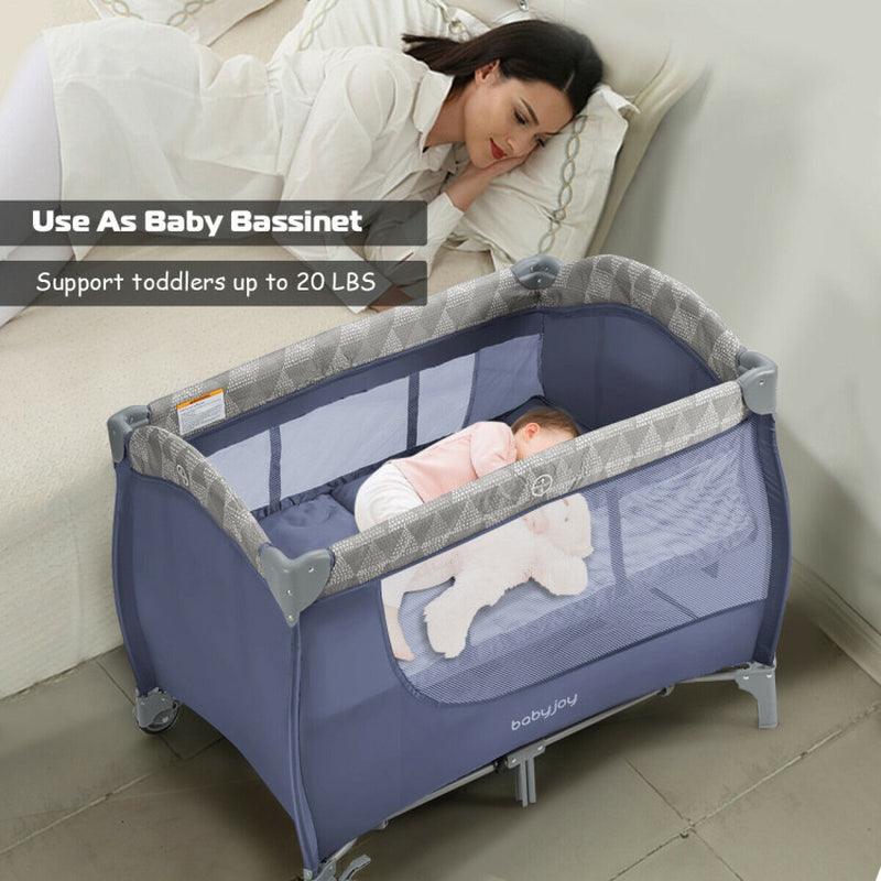Foldable Safety Baby Playard for Toddler Infants with Changing Station