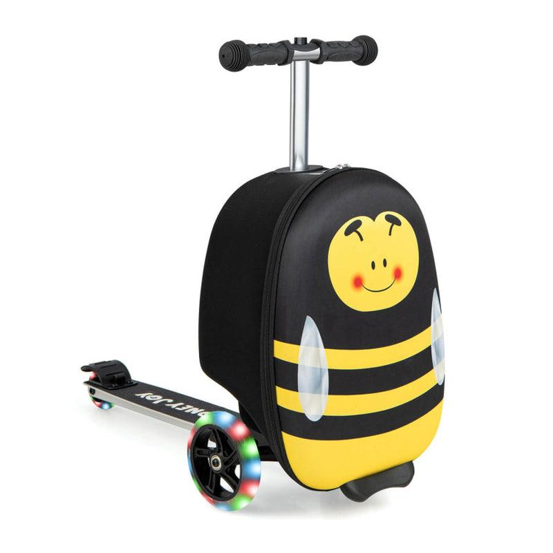 Hardshell Ride-On Suitcase Scooter with LED Flashing Wheels Yellow Travel
