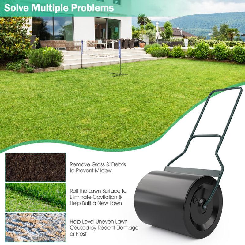 Lawn Roller with U-Shaped Handle for Garden Backyard