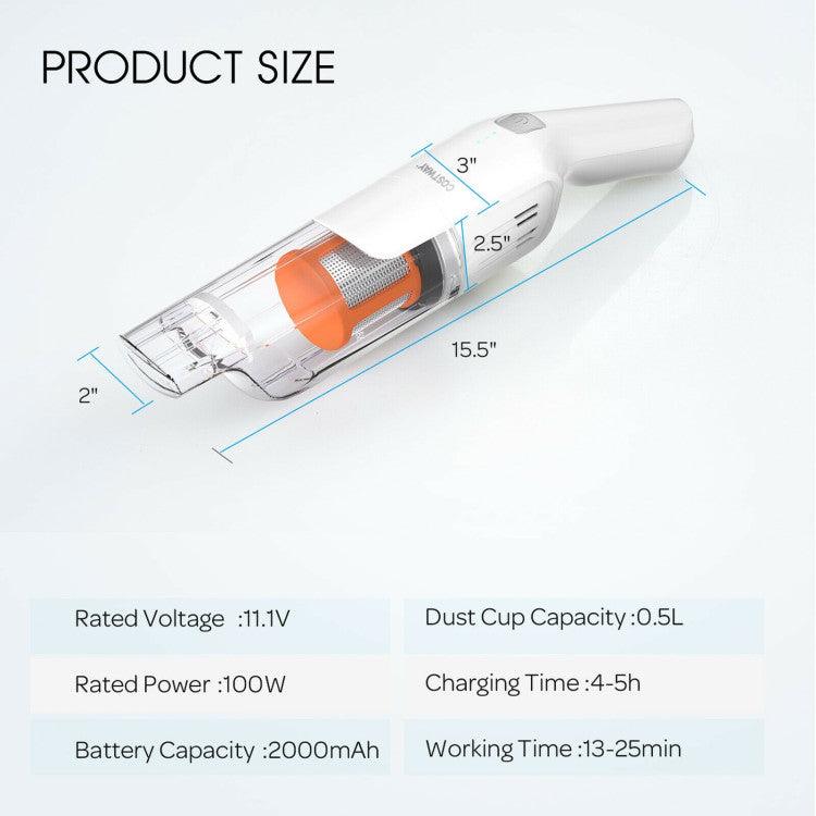 Lightweight Handheld Vacuum Cleaner Cordless Battery Powered Vacuum