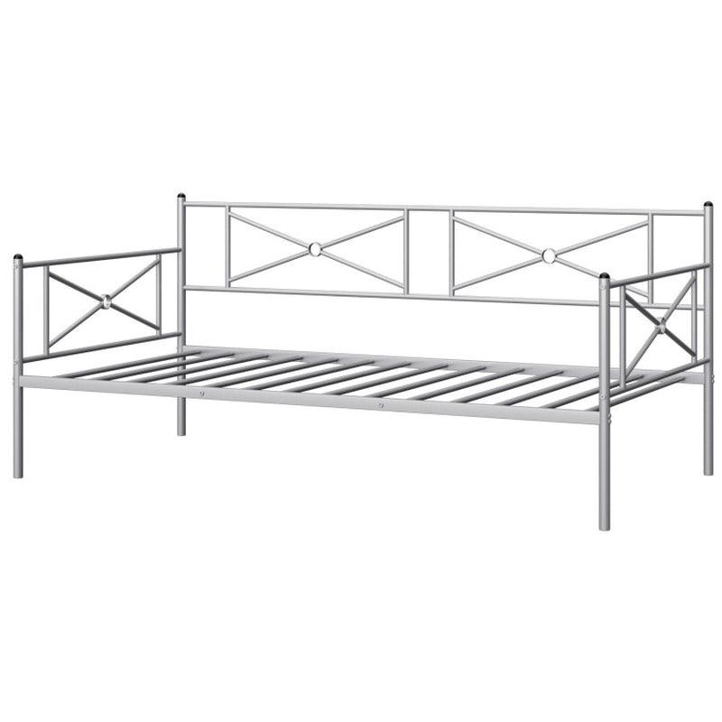 Metal Daybed Twin Bed Frame Stable Steel Slats Sofa Bed Furniture