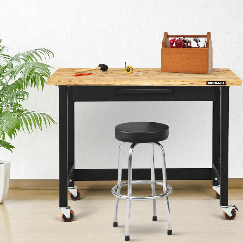 Mobile Workbench with Lockable Casters for Home Work Use