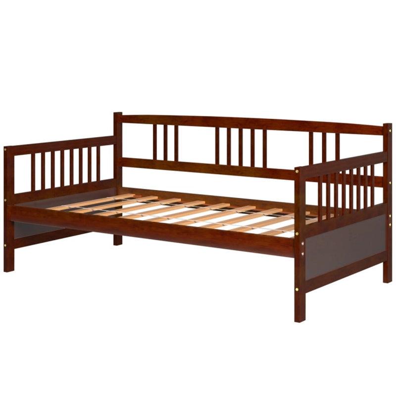 Modern Twin Size Daybed Frame with Wooden Slats Support Pine Wood MDF