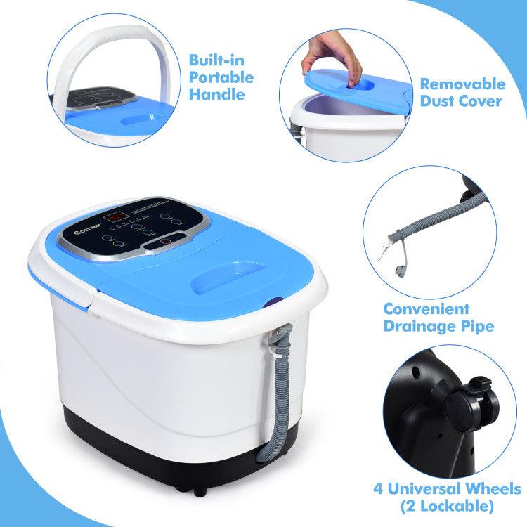 Portable All-In-One Heated Foot Spa Bath Motorized Massager