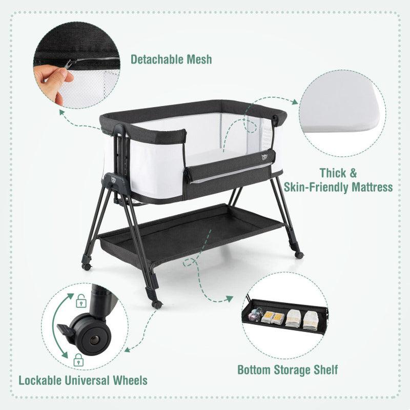 Portable Bedside Sleeper for Baby with 7 Adjustable Heights