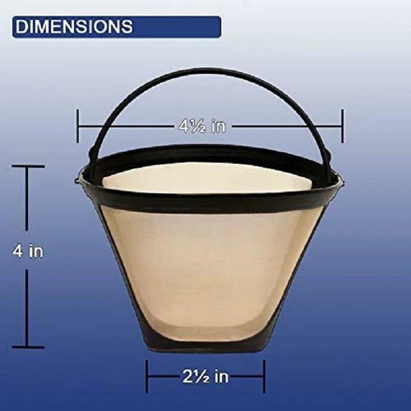 Premium Cuisinart Reusable #4 Cone Filter Replacement, Replaces Cuisinart 8-12 Cup Cone Coffee Filters, BPA Free (1 Pack)