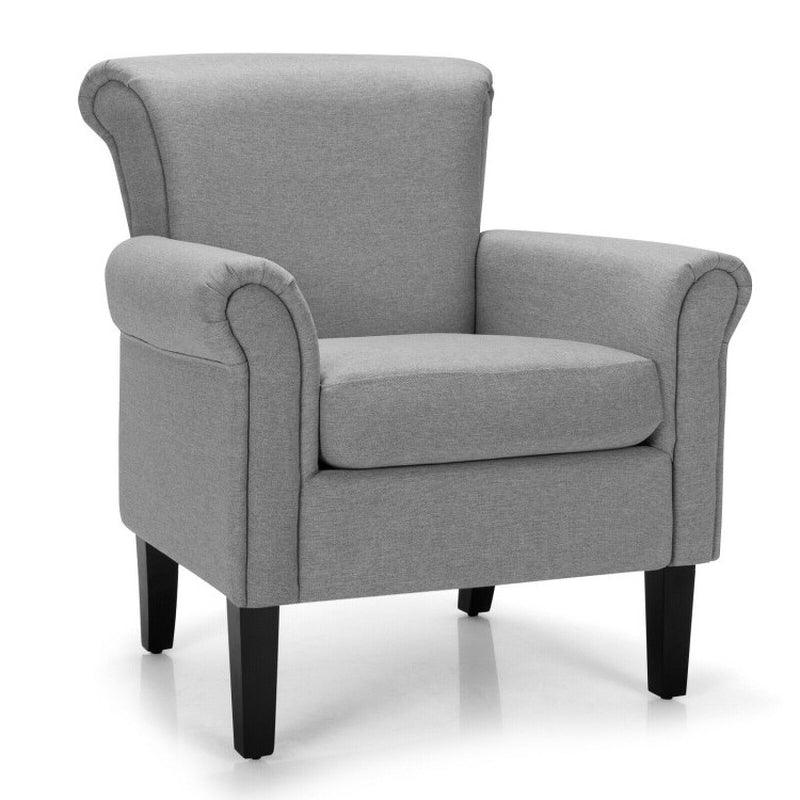 Upholstered Fabric Accent Sofa Chair with Adjustable Foot Pads