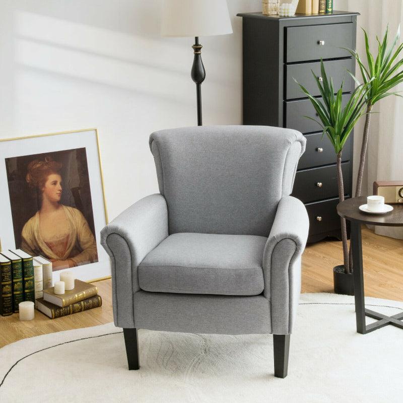 Upholstered Fabric Accent Sofa Chair with Adjustable Foot Pads