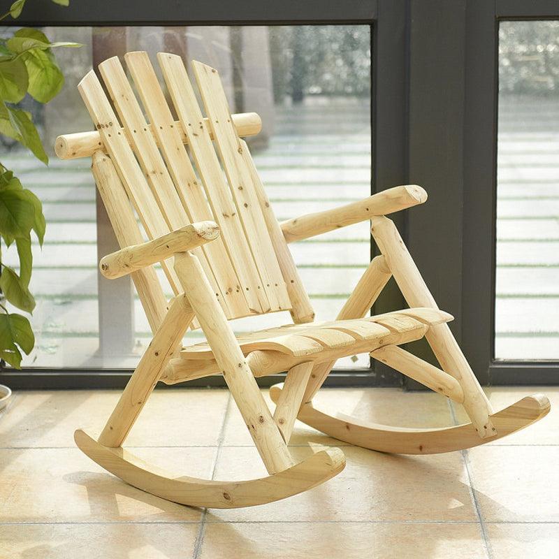 Wood Single Porch Outdoor Seating Rocker Lounge Patio Rocking Chair Gliders