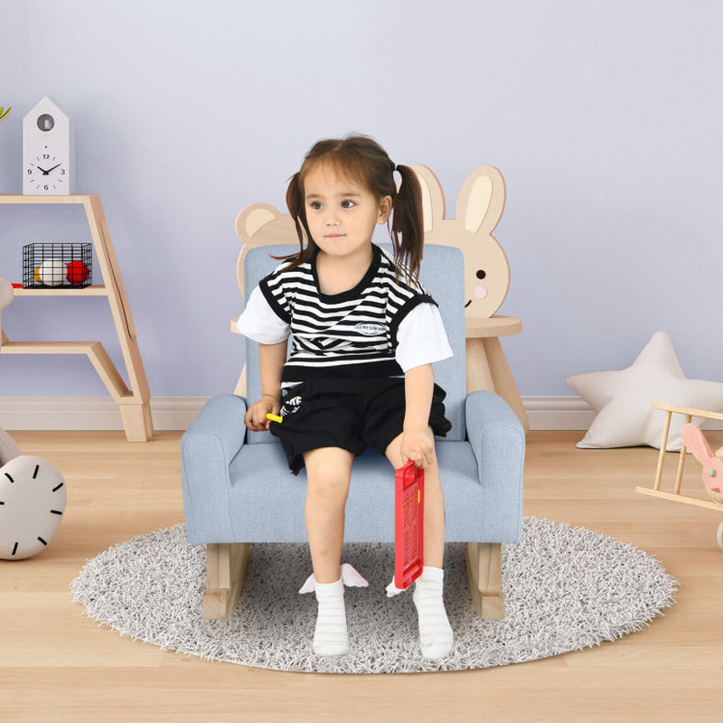 Kids Rocking Chair with Solid Wood Legs