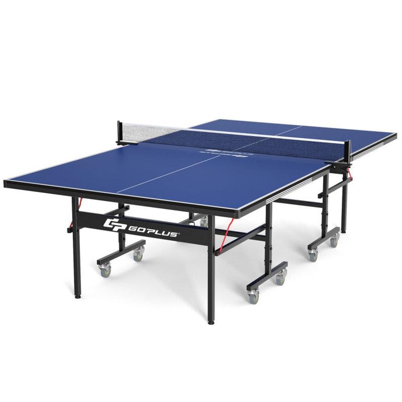 9 X 5 Feet Foldable Table Tennis Table with Quick Clamp Net and Post Set