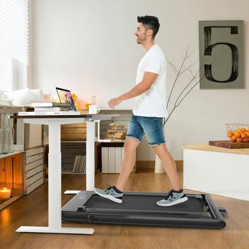 2-In-1 Folding Walking Pad Treadmill with Dual LED Display