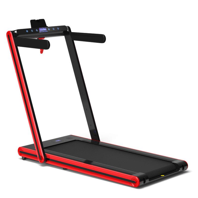 2-In-1 Folding Walking Pad Treadmill with Dual LED Display