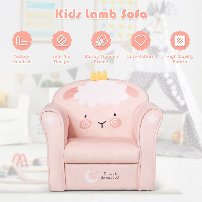 Super Soft Velvet Lamb/Mermaid Kids Couch Sofa with Armrests