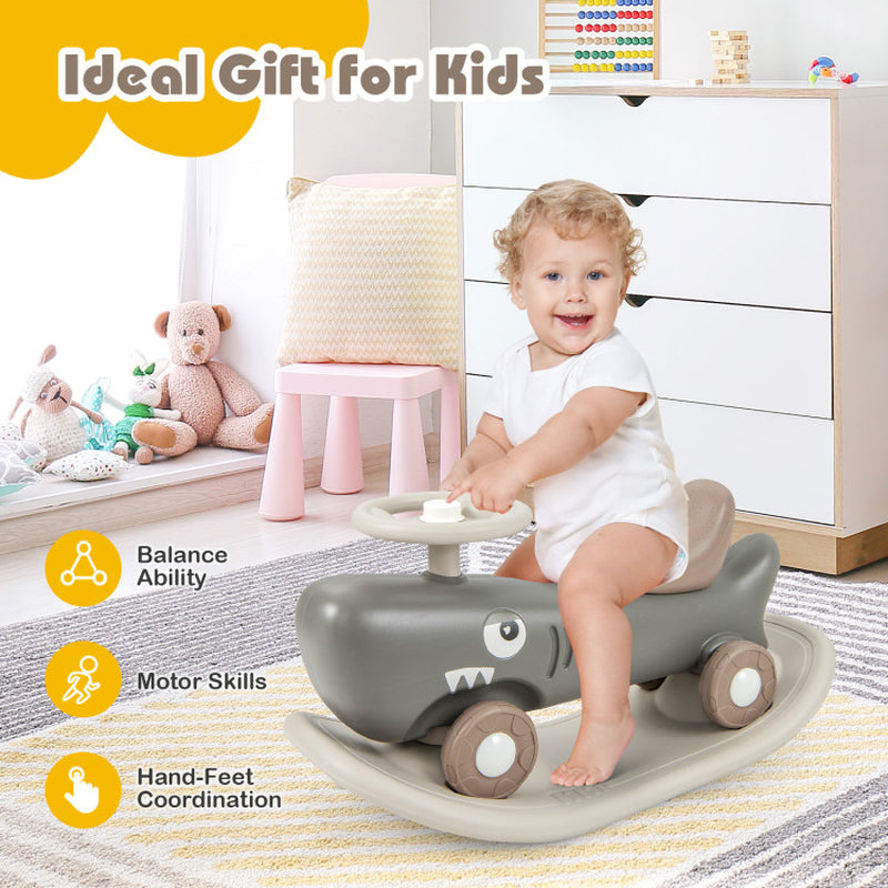 Convertible Rocking Horse and Sliding Car with Detachable Balance Board