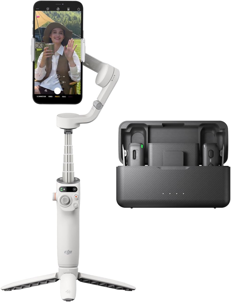 DJI Osmo Mobile 6 Gimbal Stabilizer for Smartphones, 3-Axis Phone Gimbal, Built-In Extension Rod, Object Tracking, Portable and Foldable, Vlogging Stabilizer, YouTube TikTok, Slate Gray