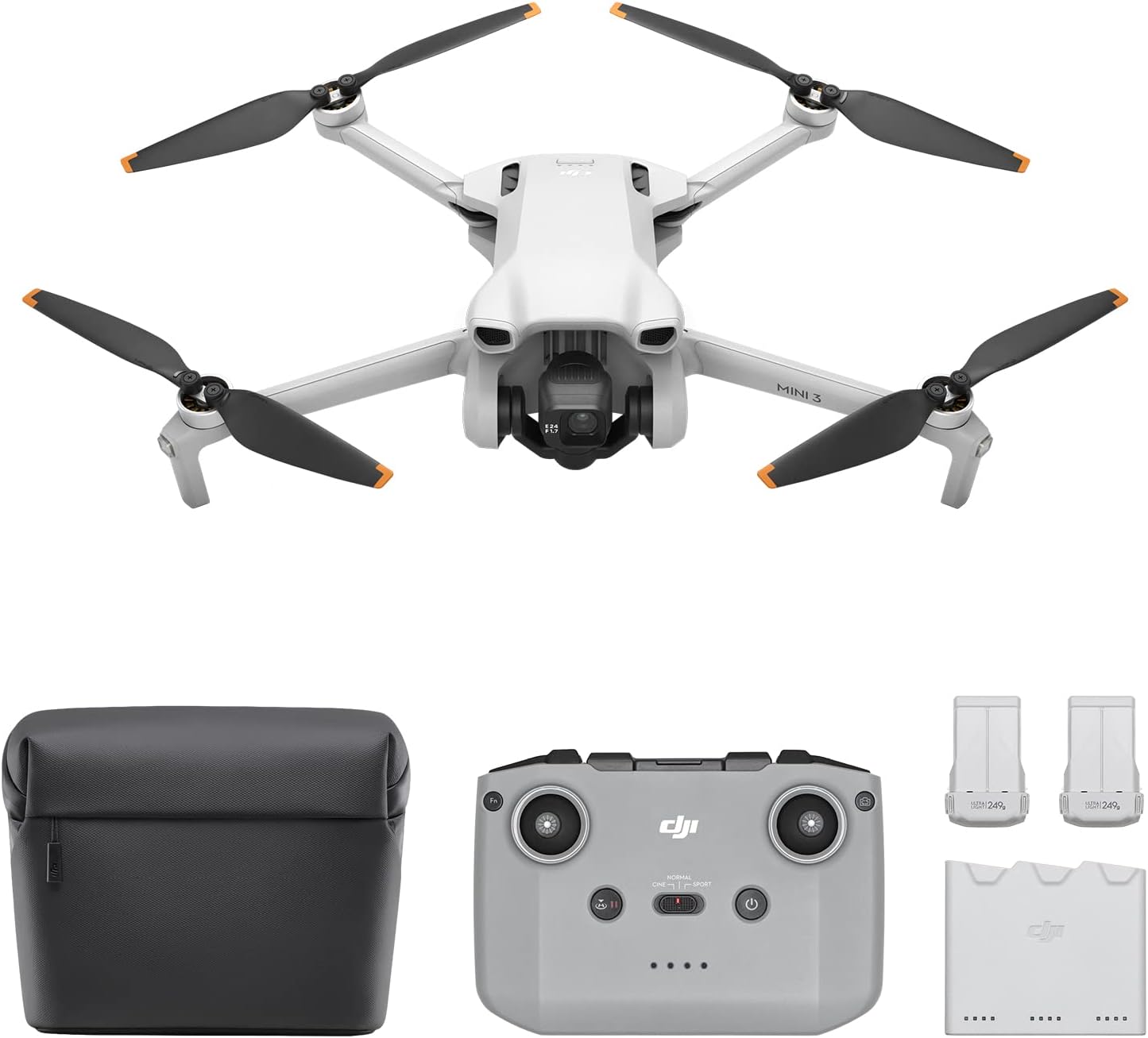 DJI  Mini 3 Lightweight Mini Drone with 4K HDR Video, 38-Min Flight Time, True Vertical Shooting, Return to Home, up to 10Km Video Transmission, Drone with Camera for Beginners