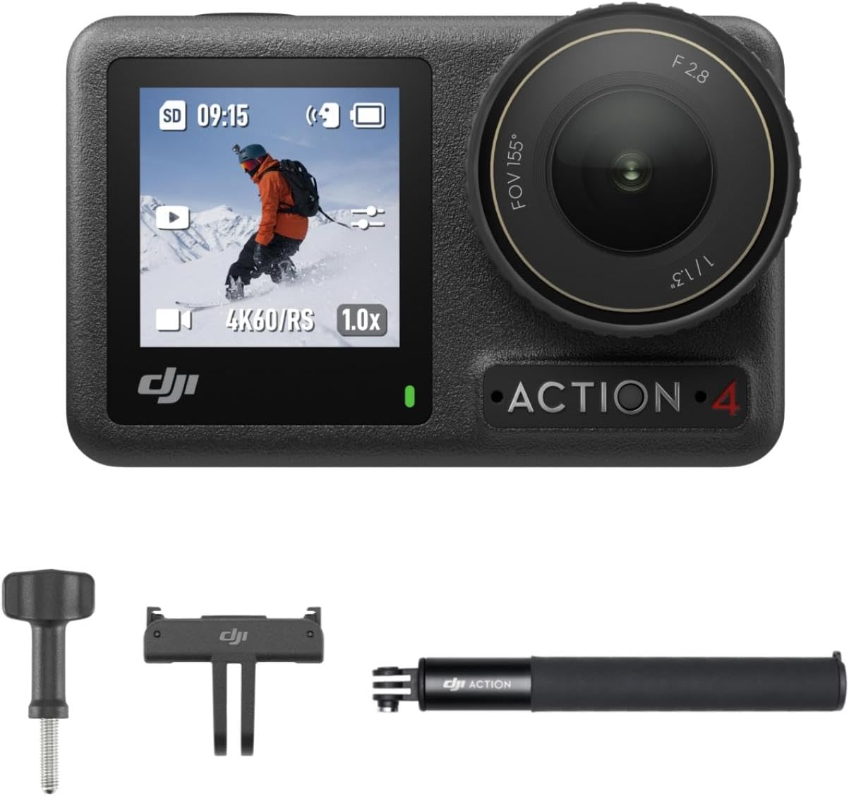 Osmo Action 4 Adventure Combo - 4K/120Fps Waterproof Action Camera with a 1/1.3-Inch Sensor, 10-Bit & D-Log M Color Performance, up to 7.5 H with 3 Batteries, Outdoor Camera for Travel, Biking