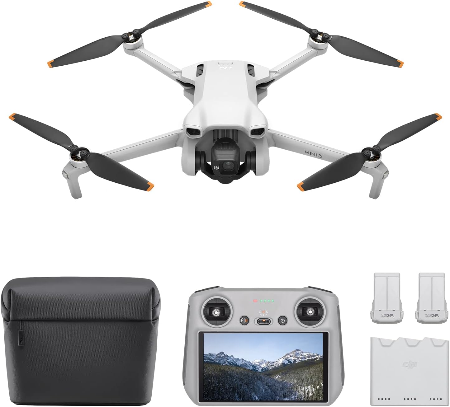 DJI  Mini 3 Lightweight Mini Drone with 4K HDR Video, 38-Min Flight Time, True Vertical Shooting, Return to Home, up to 10Km Video Transmission, Drone with Camera for Beginners