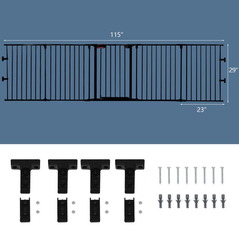 115 Inch Length 5 Panel Adjustable Wide Fireplace Fence