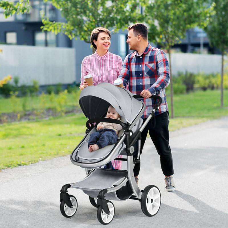 2-In-1 Foldable High Landscape Baby Stroller with Diaper Bag