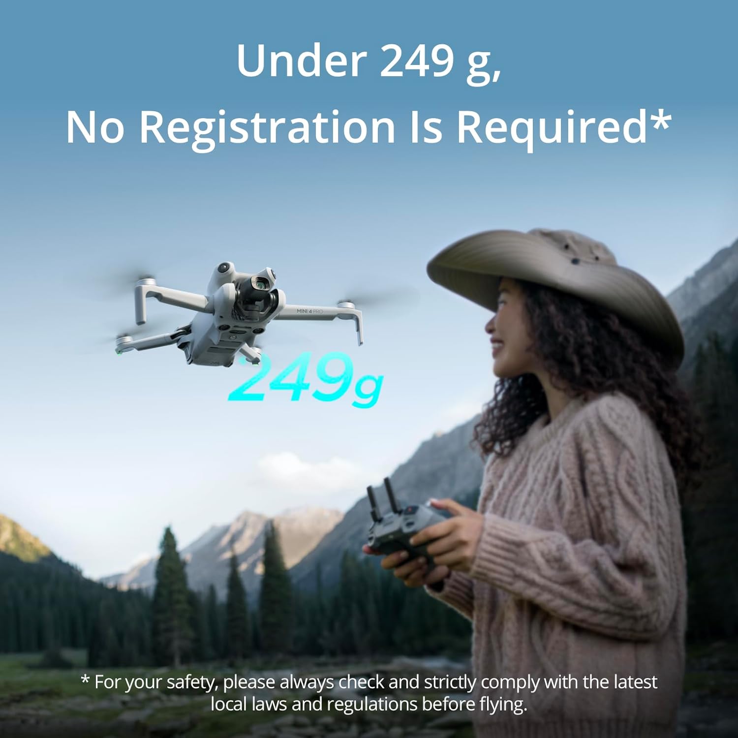 Mini 4 Pro Fly More Combo plus with  RC 2 (Screen Remote Controller), Folding Mini-Drone with 4K HDR Video Camera for Adults, 2 Extra Intelligent Flight Batteries plus for 45-Min Flight Time