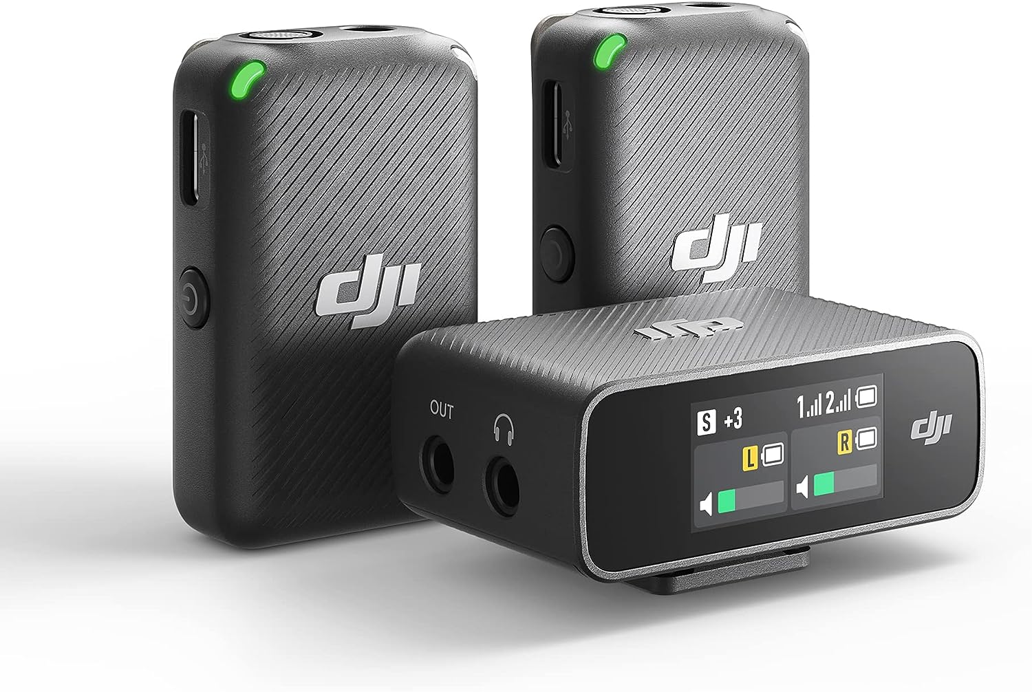 DJI Mic (2 TX + 1 RX + Charging Case), Wireless Lavalier Microphone, 250M (820 Ft.) Range, 15-Hour Battery