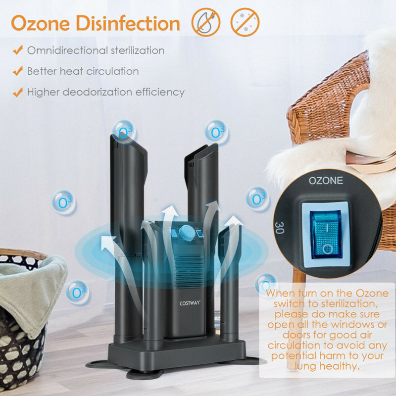 Electric Shoe Boot Dryer 4 Shoes with 180 Mins Timer Ozone Disinfection
