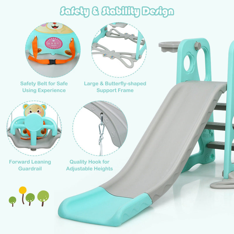 3-In-1 Toddler Climber and Swing Set Slide Playset