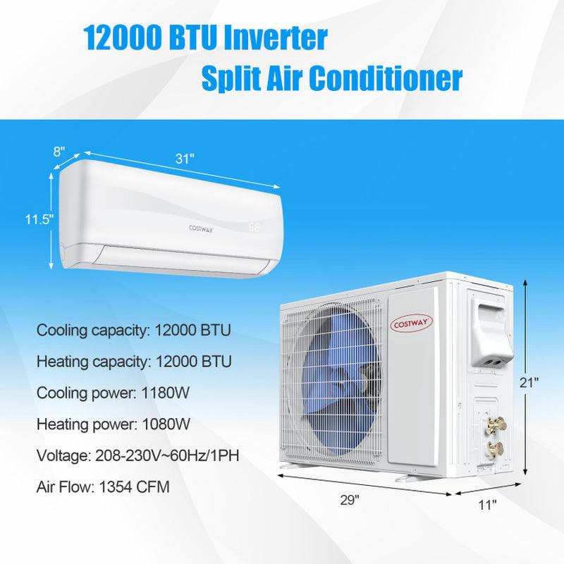 12000 BTU 17 SEER2 208-230V Ductless Mini Split Air Conditioner and Heater